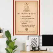 Vier Edele Waarheden Boeddha Wandkunst Poster (Thuiskantoor)