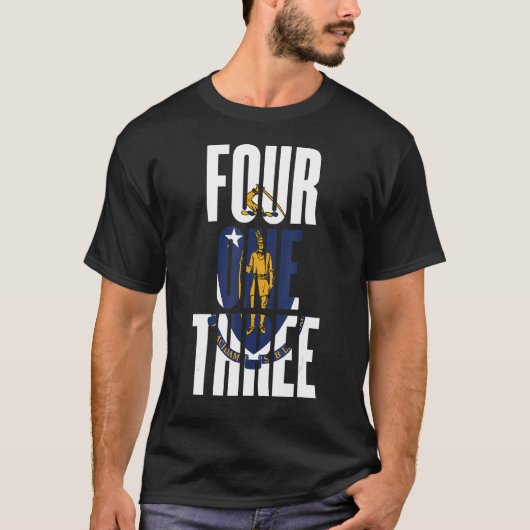 Vier één drie 413 Area Code Springfield Massachus T-shirt (Voorkant)