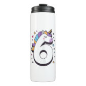 Vier een gelukkig 6 jaar oud verjaardagsfeest voor thermosbeker (Voorkant)