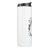 Vier een gelukkig 6 jaar oud verjaardagsfeest voor thermosbeker (Gedraaid links)