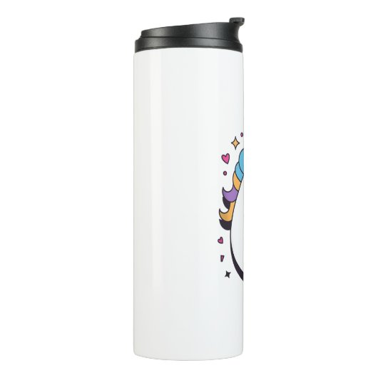 Vier een gelukkig 6 jaar oud verjaardagsfeest voor thermosbeker (Gedraaid links)