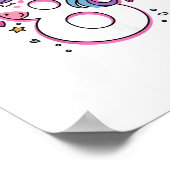 Vier een gelukkig 8 jaar oud verjaardagsfeest voor poster (Hoek)