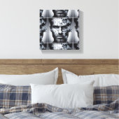 Vier - een gezichtspuzzel van een man canvas afdruk (Insitu (Slaapkamer))