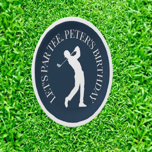 Vier een mijlpaalverjaardag met een golfthema papieren bordje