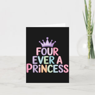 Vier een prinses 4de verjaardag meisjes 4 jaar oud kaart