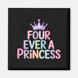 Vier een prinses 4e verjaardag meisjes 4 jaar oud  magneet