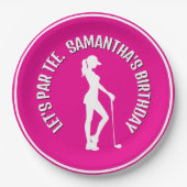 Vier een roze verjaardagsfeestje! papieren bordje (Voorkant)