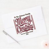 Vier een sprankelend vrolijk kerstfeest met vreugd vierkante sticker (Envelop)