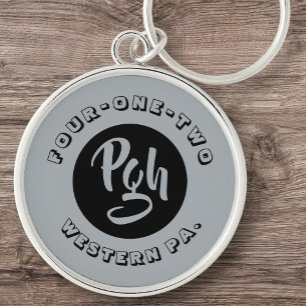 Vier één twee PGH Yinzer Sports Custom PA Sleutelh Sleutelhanger