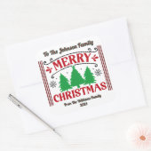 Vier een vrolijk kerstfeest met feestelijke Sticke Vierkante Sticker (Envelop)