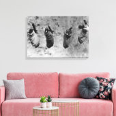 Vier eendags oude eenden die uit de schaduw zijn g canvas afdruk (Insitu (Woonkamer))