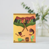Vier eenheid: een vreugdevolle Kwanzaa-bijeenkomst Briefkaart (Staand voorkant)