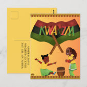 Vier eenheid: een vreugdevolle Kwanzaa-bijeenkomst Briefkaart (Voorkant / Achterkant)