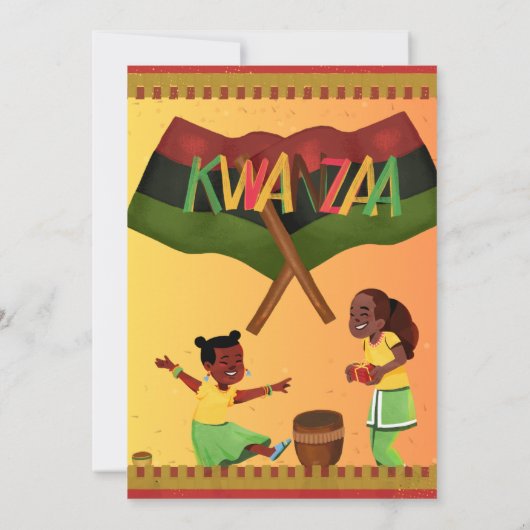 Vier eenheid: een vreugdevolle Kwanzaa-bijeenkomst Kaart (Achterkant)