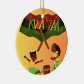 Vier eenheid: een vreugdevolle Kwanzaa-bijeenkomst Keramisch Ornament (Rechts)