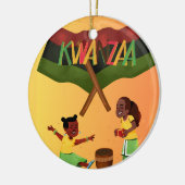 Vier eenheid: een vreugdevolle Kwanzaa-bijeenkomst Keramisch Ornament (Links)