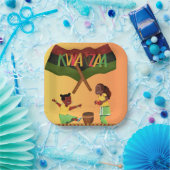 Vier eenheid: een vreugdevolle Kwanzaa-bijeenkomst Papieren Bordje (Feest)