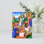 "Vier Eenhoorns leiden de Processie" Briefkaart (Staand voorkant)