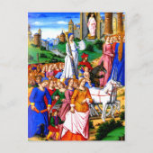 "Vier Eenhoorns leiden de Processie" Briefkaart (Voorkant)