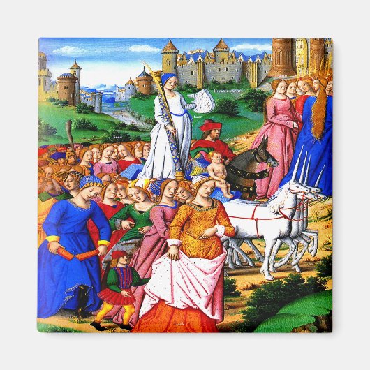 "Vier Eenhoorns leiden de Processie" Magneet (Voorkant)