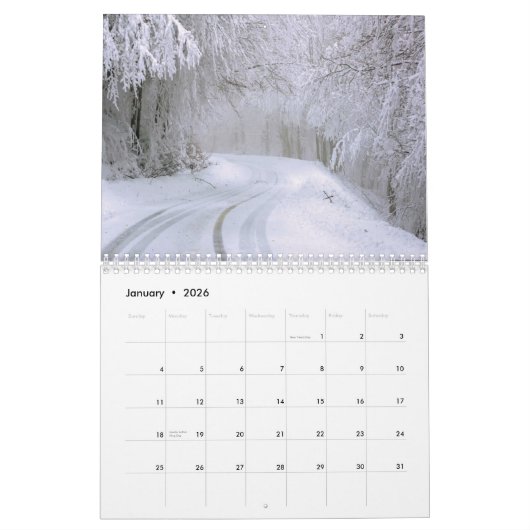 Vier eenvoudige seizoenen 2025 kalender (Jan 2026)