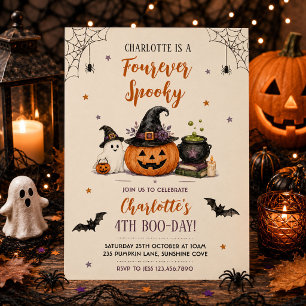 Vier Eeuwig Griezelen Halloween 4de Verjaardagsfee Kaart