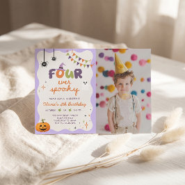 Vier-eeuwig Spooky Boo-dag Plezier Verjaardagsuitn Kaart