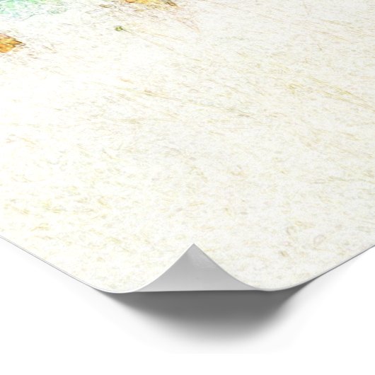 Vier eikenbomen in een Poster voor de kunst van he (Hoek)