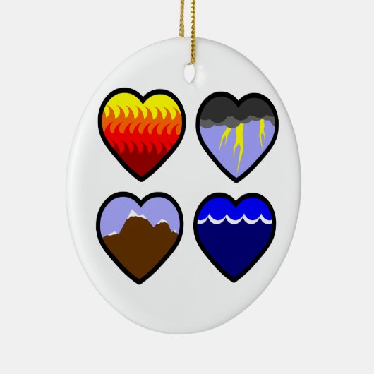 Vier elementen harten keramisch ornament (Rechts)