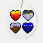 Vier elementen harten keramisch ornament (Links)
