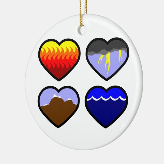 Vier elementen harten keramisch ornament (Links)