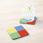 Vier elementen in geel blauw rood groen bier onderzetter (Rechterzijde)
