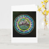 Vier elementen Mandala Wenskaart Kaart (Gele Bloem)