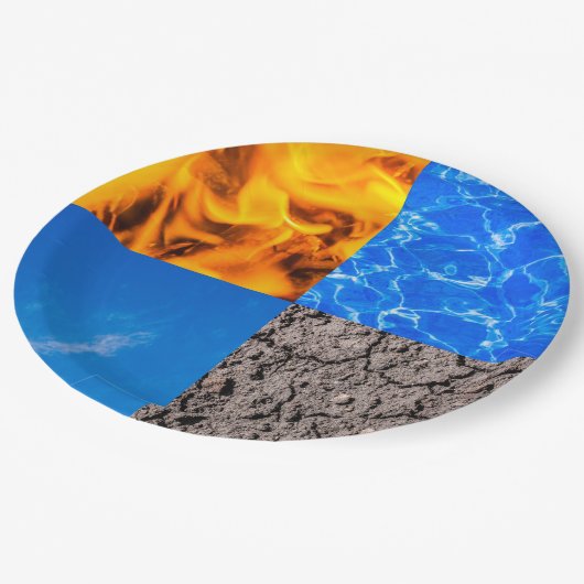 Vier elementen papieren bordje (Gekanteld)