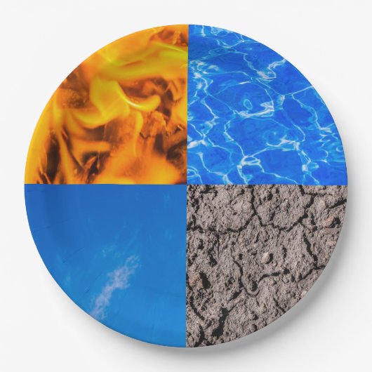 Vier elementen papieren bordje (Voorkant)