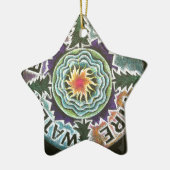 Vier elementen Sun Mandala Keramisch Ornament (Links)