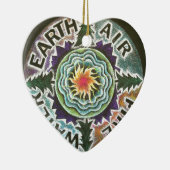 Vier elementen Sun Mandala Keramisch Ornament (Rechts)