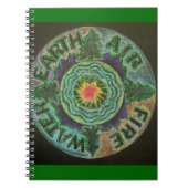Vier elementen Sun Mandala Notitieboek (Voorkant)