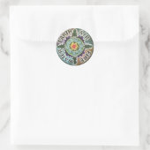 Vier elementen Sun Mandala Ronde Sticker (Tas)