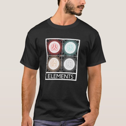 Vier elementen t-shirt (Voorkant)