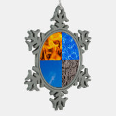 Vier elementen tin sneeuwvlok ornament (Links)