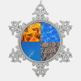 Vier elementen tin sneeuwvlok ornament