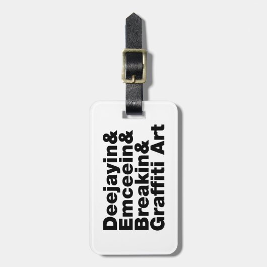 Vier elementen van de Hip Hop Bagagelabel (Voorkant verticaal)