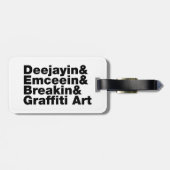 Vier elementen van de Hip Hop Bagagelabel (Achterkant horizontaal)