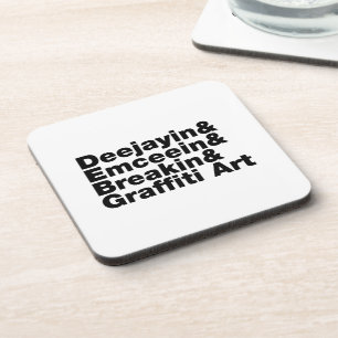 Vier elementen van de Hip Hop Bier Onderzetter