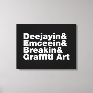 Vier elementen van de Hip Hop Canvas Afdruk