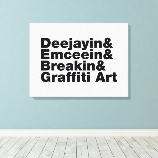 Vier elementen van de Hip Hop Canvas Afdruk (Insitu (Houten vloer))