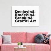 Vier elementen van de Hip Hop Canvas Afdruk (Insitu (Woonkamer))
