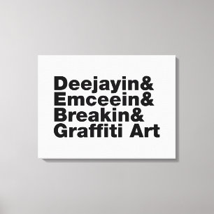 Vier elementen van de Hip Hop Canvas Afdruk