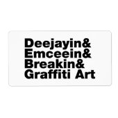 Vier elementen van de Hip Hop Etiket (Voorkant)